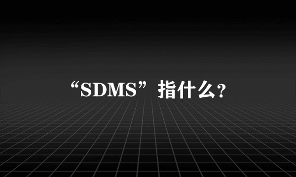 “SDMS”指什么？