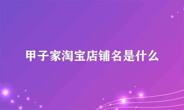 甲子家淘宝店铺名是什么