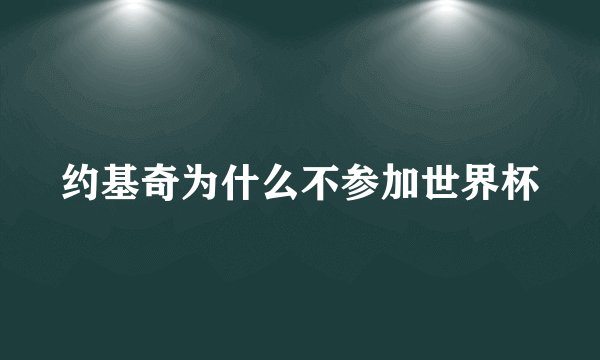 约基奇为什么不参加世界杯