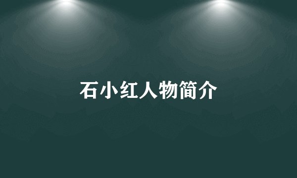 石小红人物简介