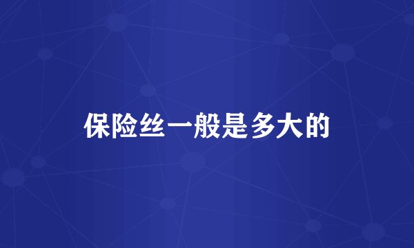 保险丝一般是多大的