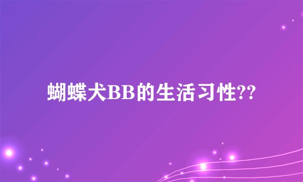 蝴蝶犬BB的生活习性??