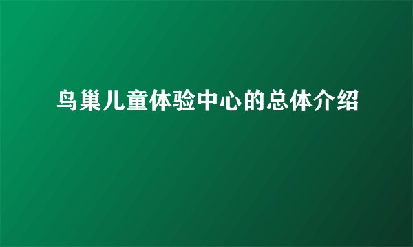 鸟巢儿童体验中心的总体介绍