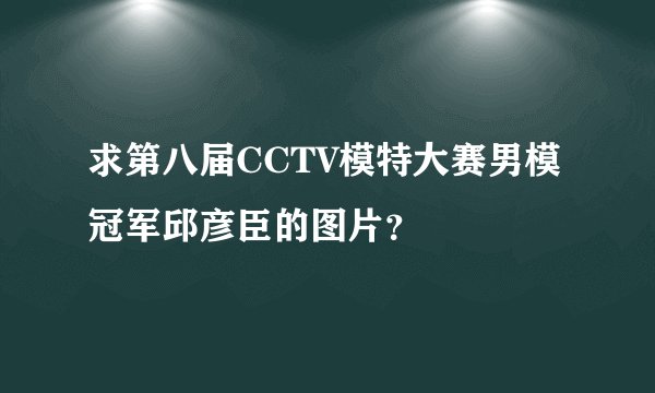 求第八届CCTV模特大赛男模冠军邱彦臣的图片？