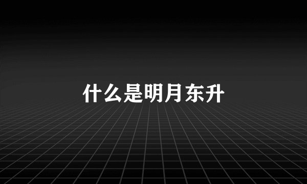 什么是明月东升