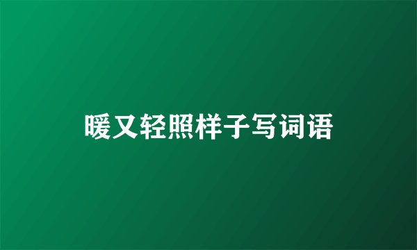 暖又轻照样子写词语