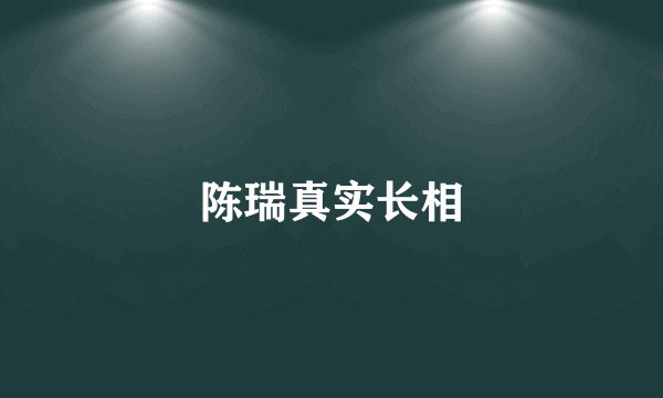 陈瑞真实长相