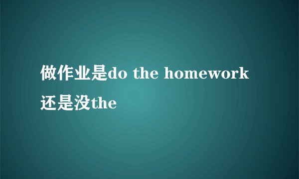 做作业是do the homework 还是没the