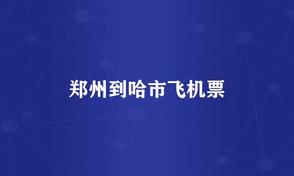 郑州到哈市飞机票