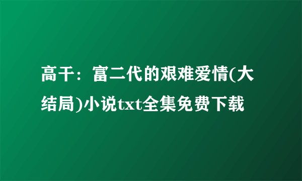高干：富二代的艰难爱情(大结局)小说txt全集免费下载