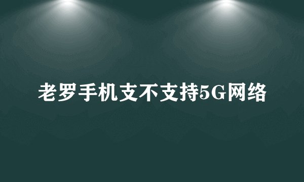 老罗手机支不支持5G网络
