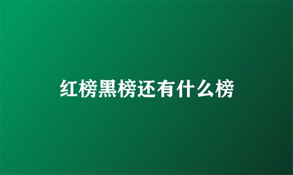 红榜黑榜还有什么榜