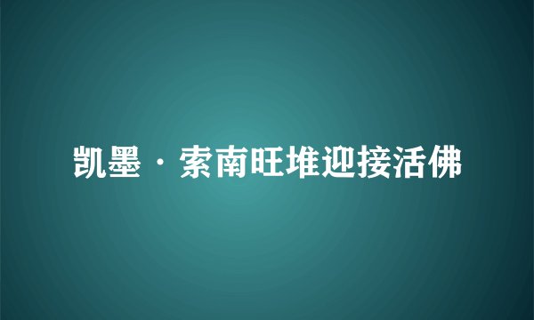 凯墨·索南旺堆迎接活佛