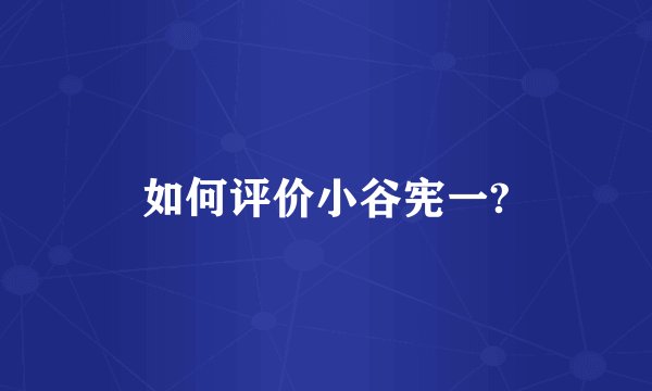 如何评价小谷宪一?