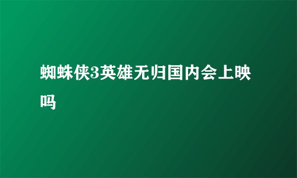 蜘蛛侠3英雄无归国内会上映吗