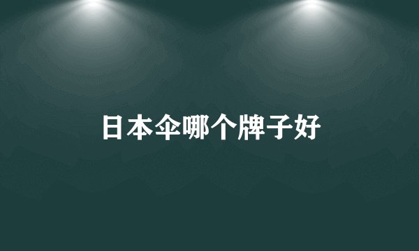日本伞哪个牌子好