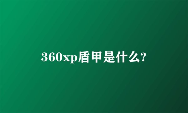 360xp盾甲是什么?