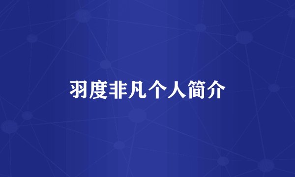 羽度非凡个人简介