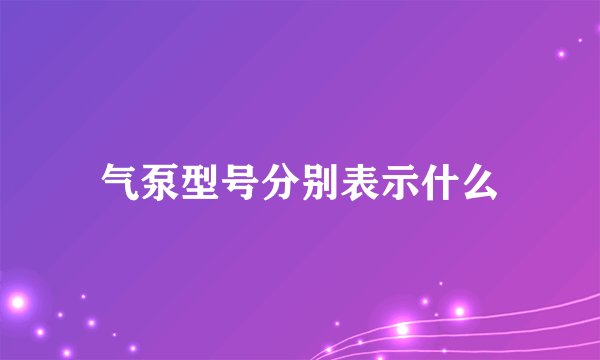 气泵型号分别表示什么