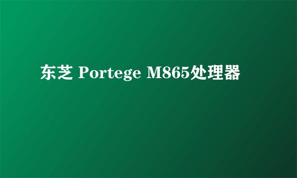 东芝 Portege M865处理器