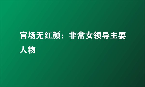 官场无红颜:非常女领导主要人物