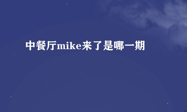 中餐厅mike来了是哪一期