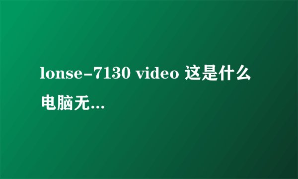 lonse-7130 video 这是什么 电脑无声音，3D演示却有。