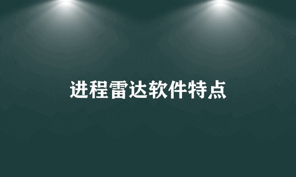 进程雷达软件特点