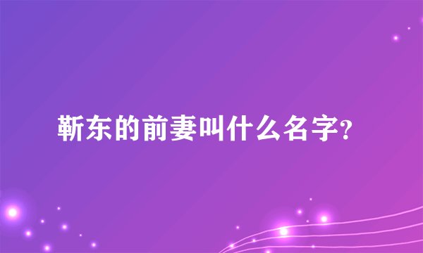 靳东的前妻叫什么名字？