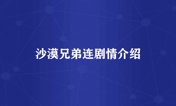 沙漠兄弟连剧情介绍