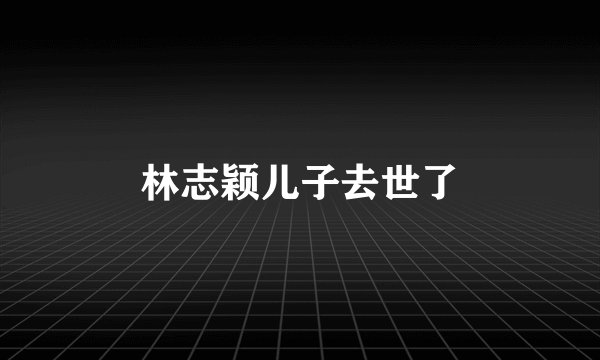 林志颖儿子去世了