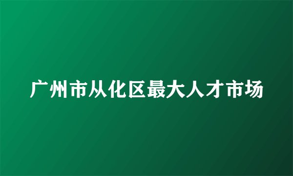 广州市从化区最大人才市场