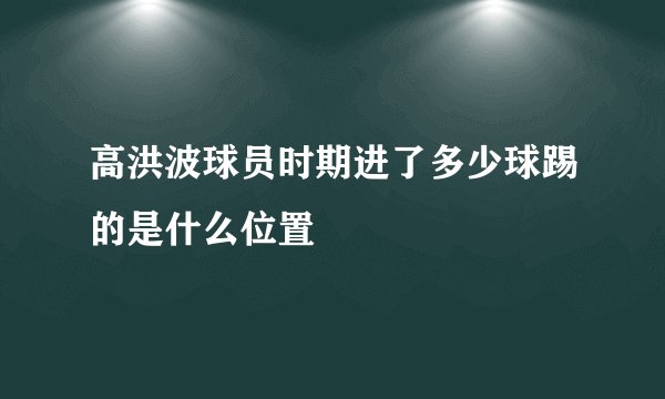 高洪波球员时期进了多少球踢的是什么位置