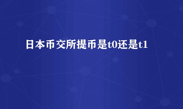 日本币交所提币是t0还是t1