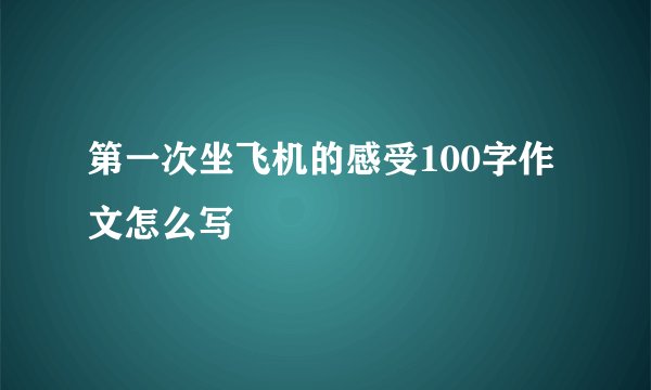 第一次坐飞机的感受100字作文怎么写
