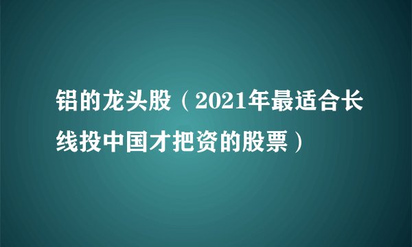 铝的龙头股（2021年最适合长线投中国才把资的股票）