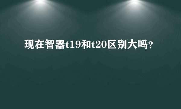 现在智器t19和t20区别大吗？