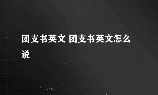 团支书英文 团支书英文怎么说