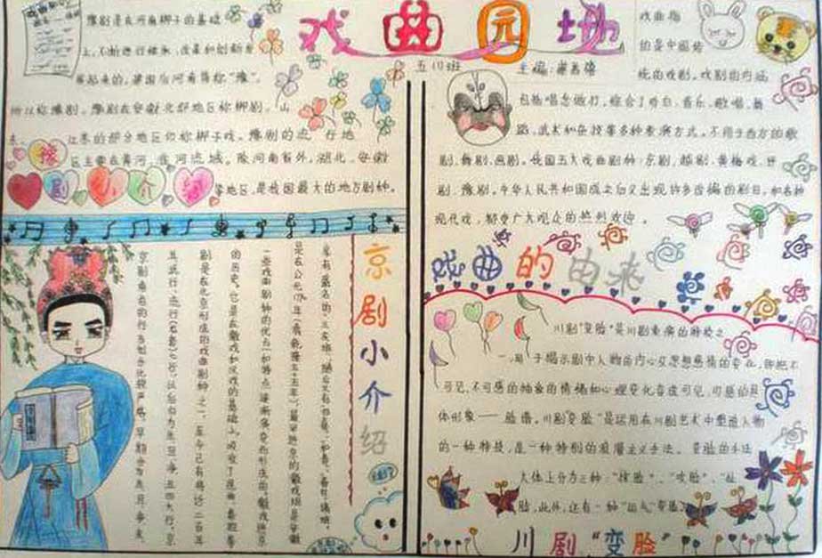 戏曲大舞台 手抄报