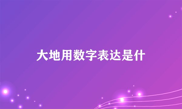 大地用数字表达是什