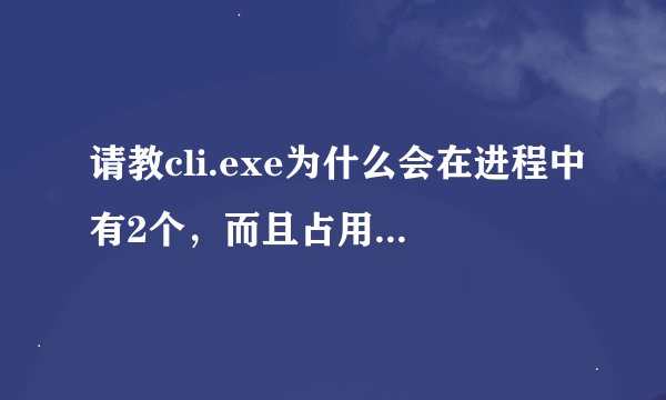 请教cli.exe为什么会在进程中有2个，而且占用的内存不同？