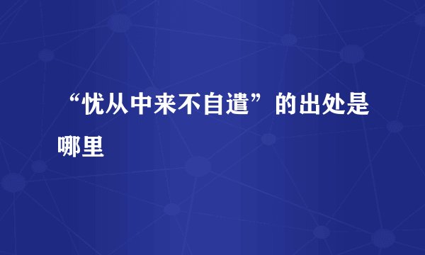 “忧从中来不自遣”的出处是哪里