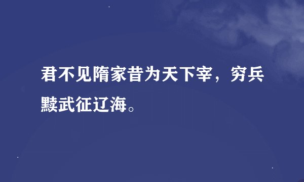 君不见隋家昔为天下宰，穷兵黩武征辽海。