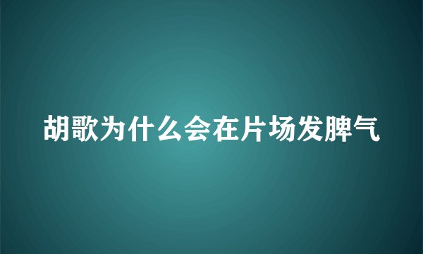胡歌为什么会在片场发脾气