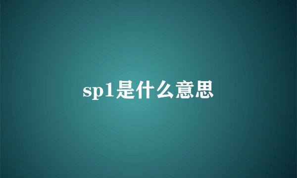 sp1是什么意思
