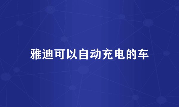 雅迪可以自动充电的车