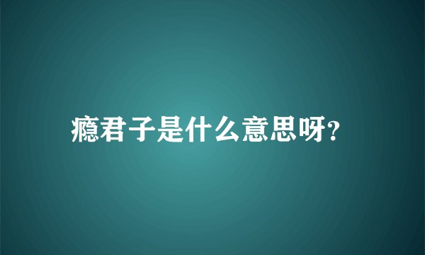 瘾君子是什么意思呀？