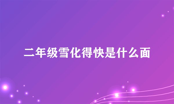 二年级雪化得快是什么面