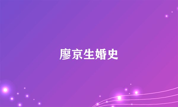 廖京生婚史