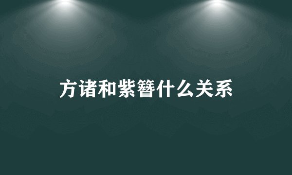 方诸和紫簪什么关系